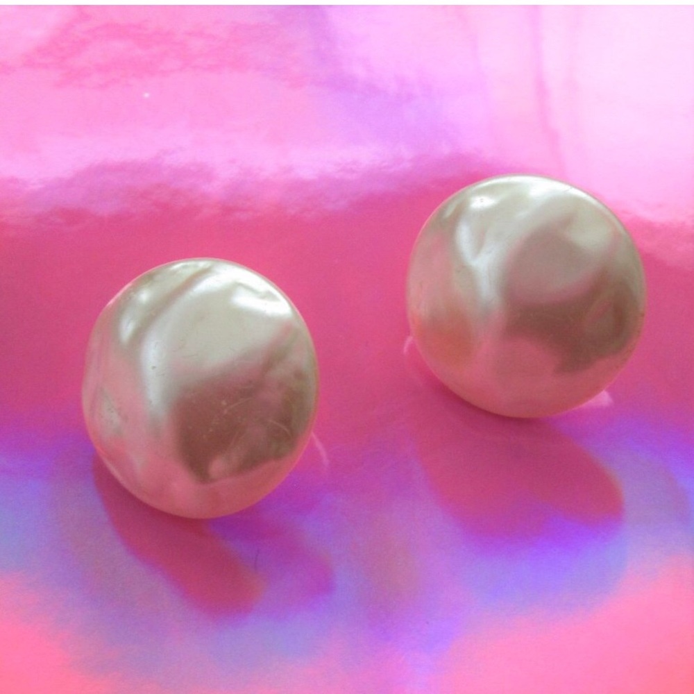 1950s vintage pearl clip on earrings studs elegant jewelry